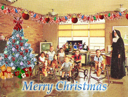 The Givernaud Cottage playroom electronically decorated for Christmas